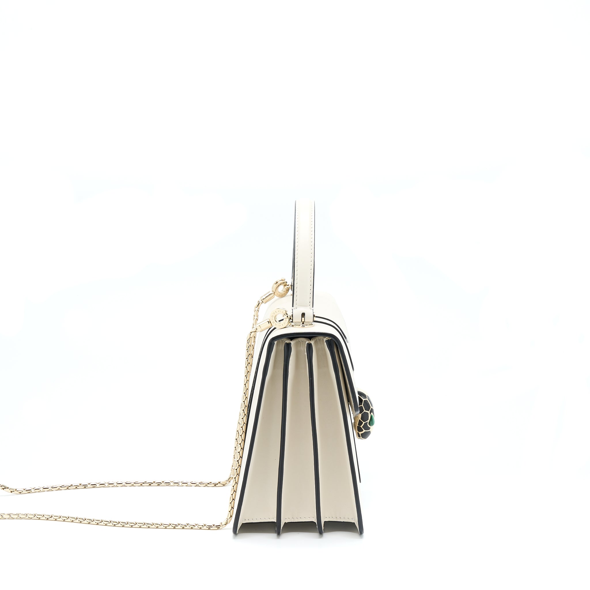 BVLGARI TOP HANDLE SERPENTI BAG WHITE