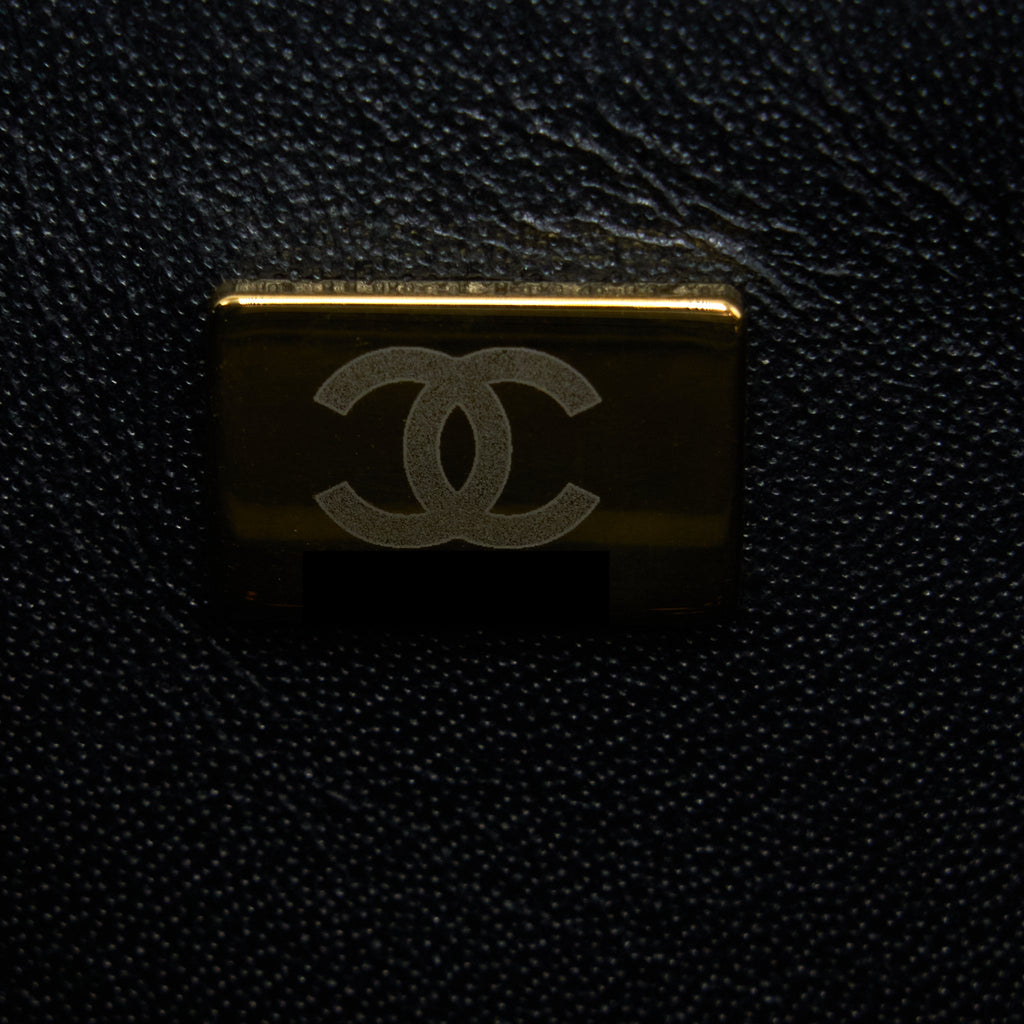 CHANEL MINI SQUARE FLAP BAG LAMBSKIN BLACK LGHW (MICROCHIP)