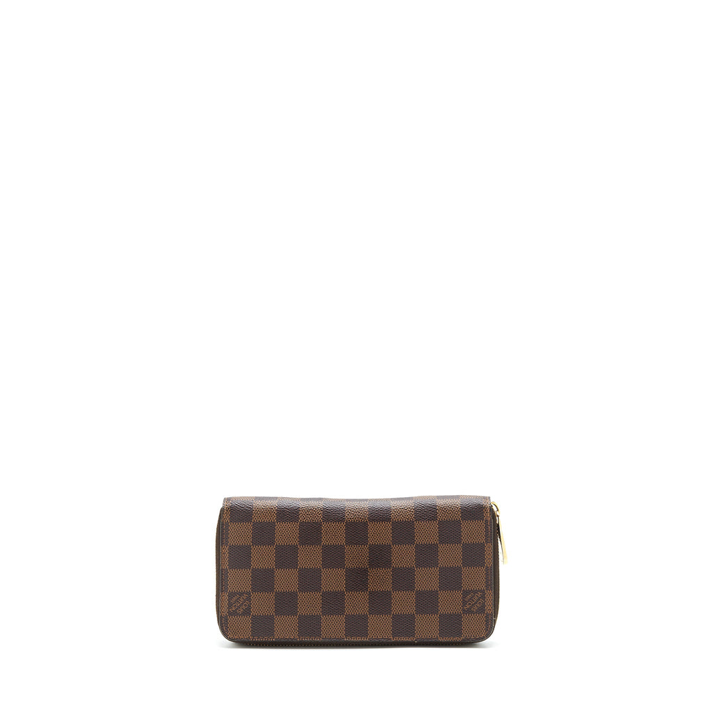 LOUIS VUITTON ZIPPER LONG WALLET DAMIER EBENE GHW