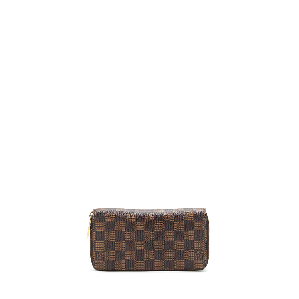 LOUIS VUITTON ZIPPER LONG WALLET DAMIER EBENE GHW
