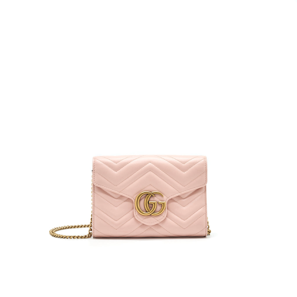 GUCCI GG MARMONT MATELASSE MINI BAG PINK