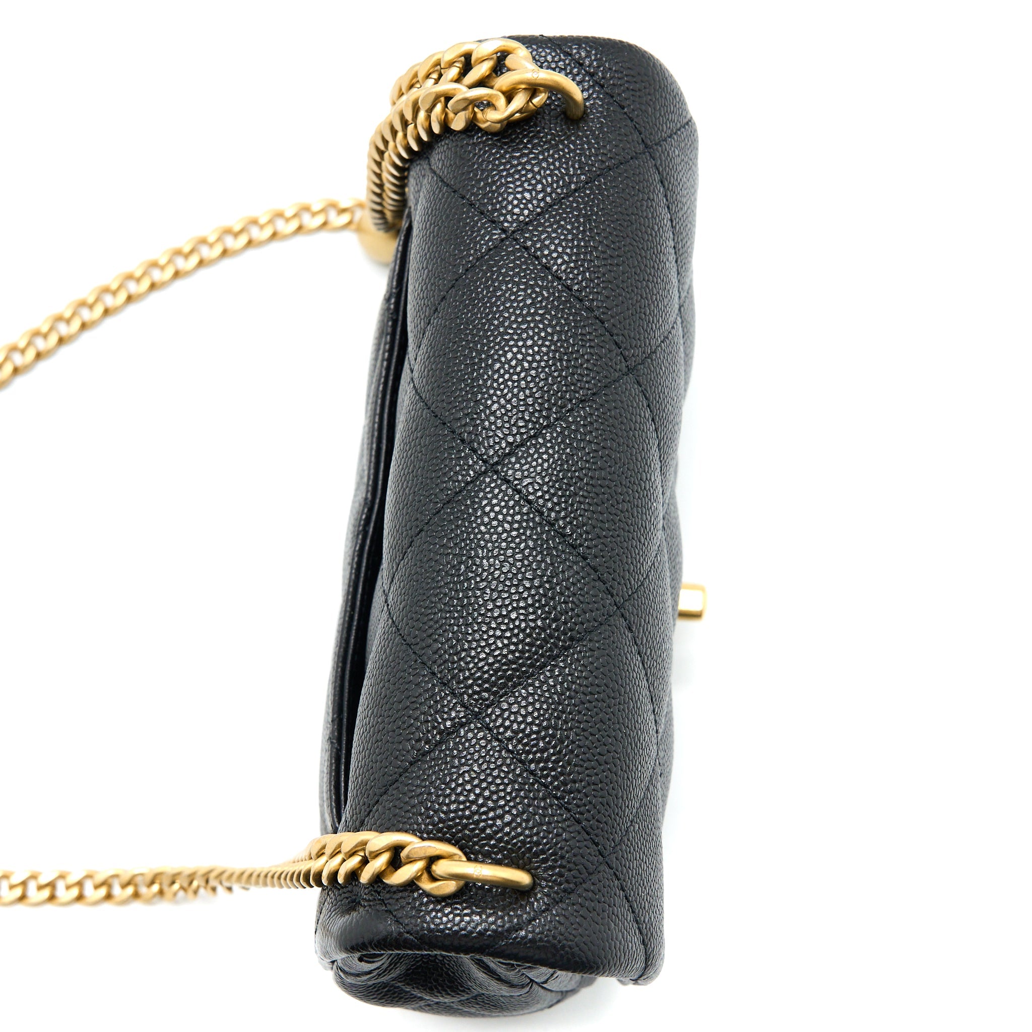 CHANEL 23P COCO LOVE FLAP BAG CAVIAR BLACK GHW (MICROCHIP)