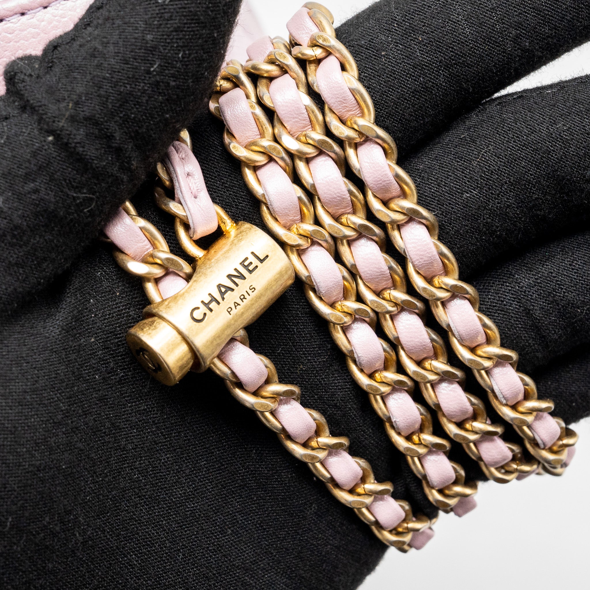 CHANEL MY PERFECT MINI SQUARE FLAP BAG CAVIAR PINK GHW (MICROCHIP)