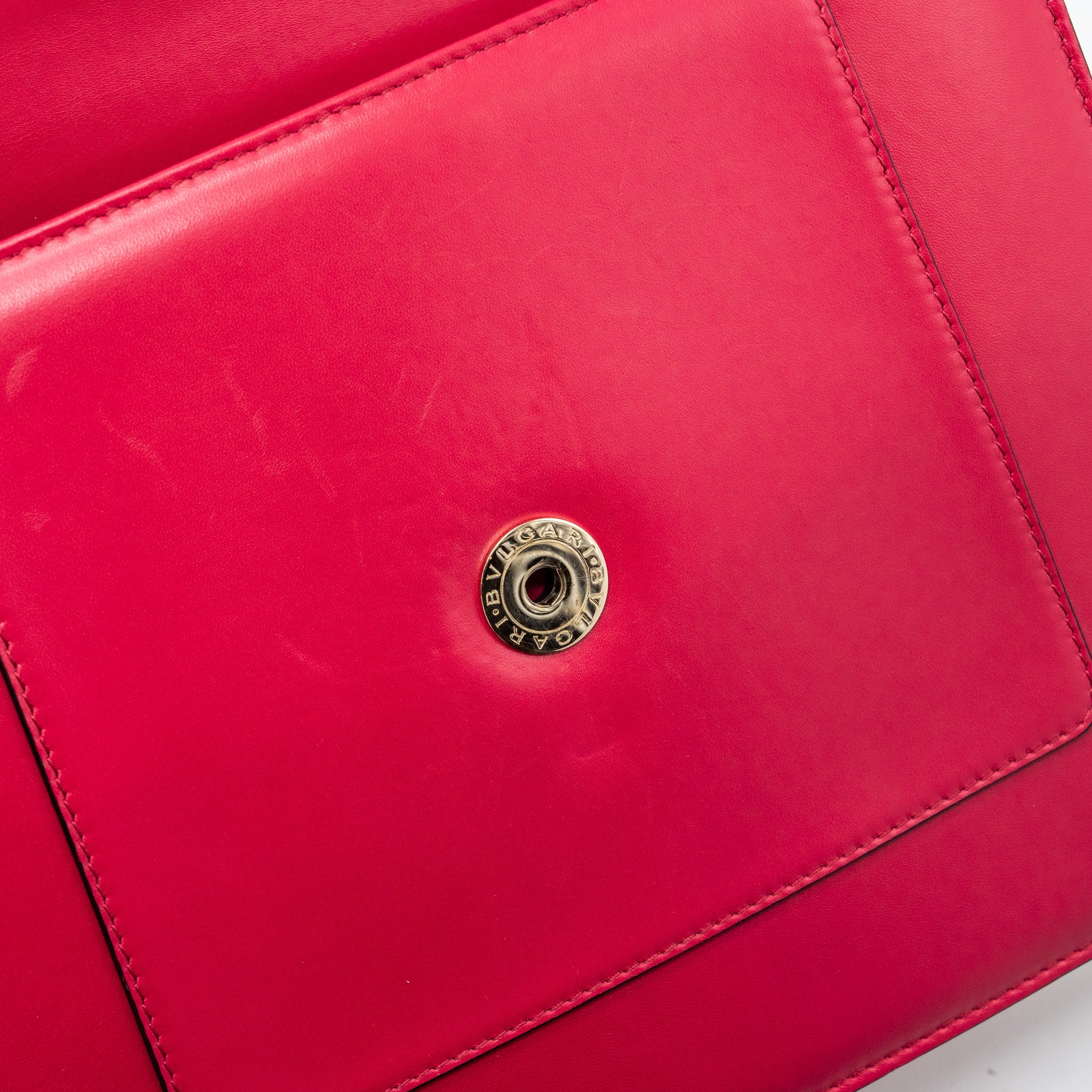 BVLGARI TOP HANDLE SERPENTI FLAP BAG CALFSKIN DARK PINK LGHW