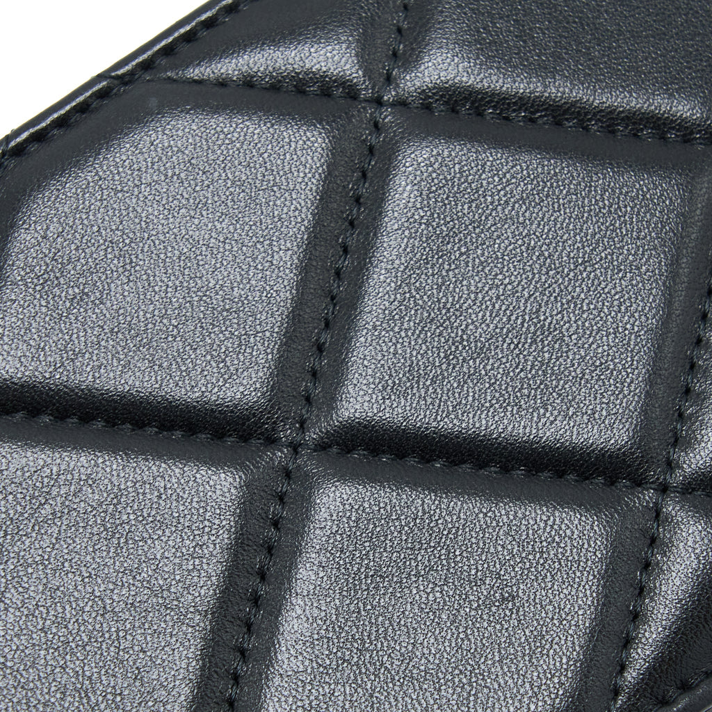 CHANEL 19 PHONE POUCH WITH CHAIN LAMBSKIN BLACK MULTICOLOUR HARDWARE