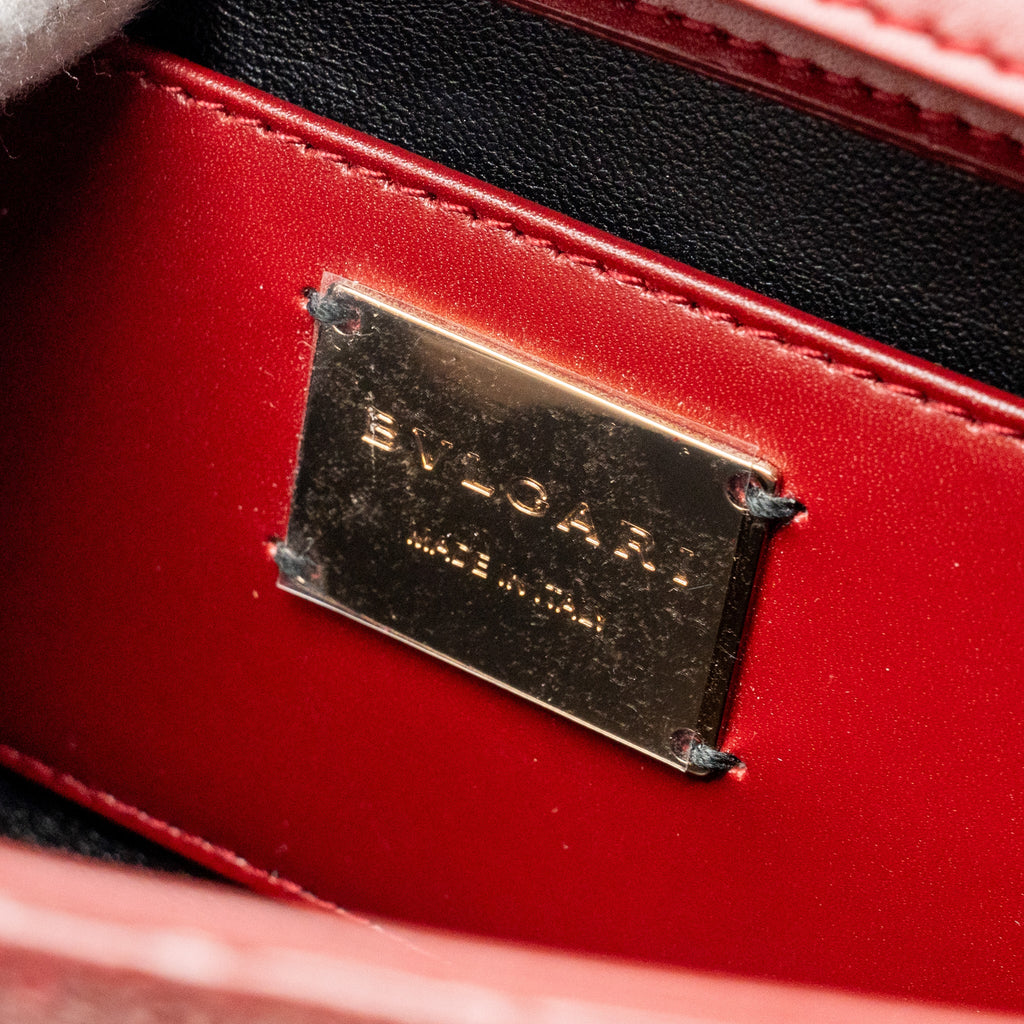 BVLGARI SERPENTI CLUTCH BAG GALUCHAT LEATHER RED RGHW