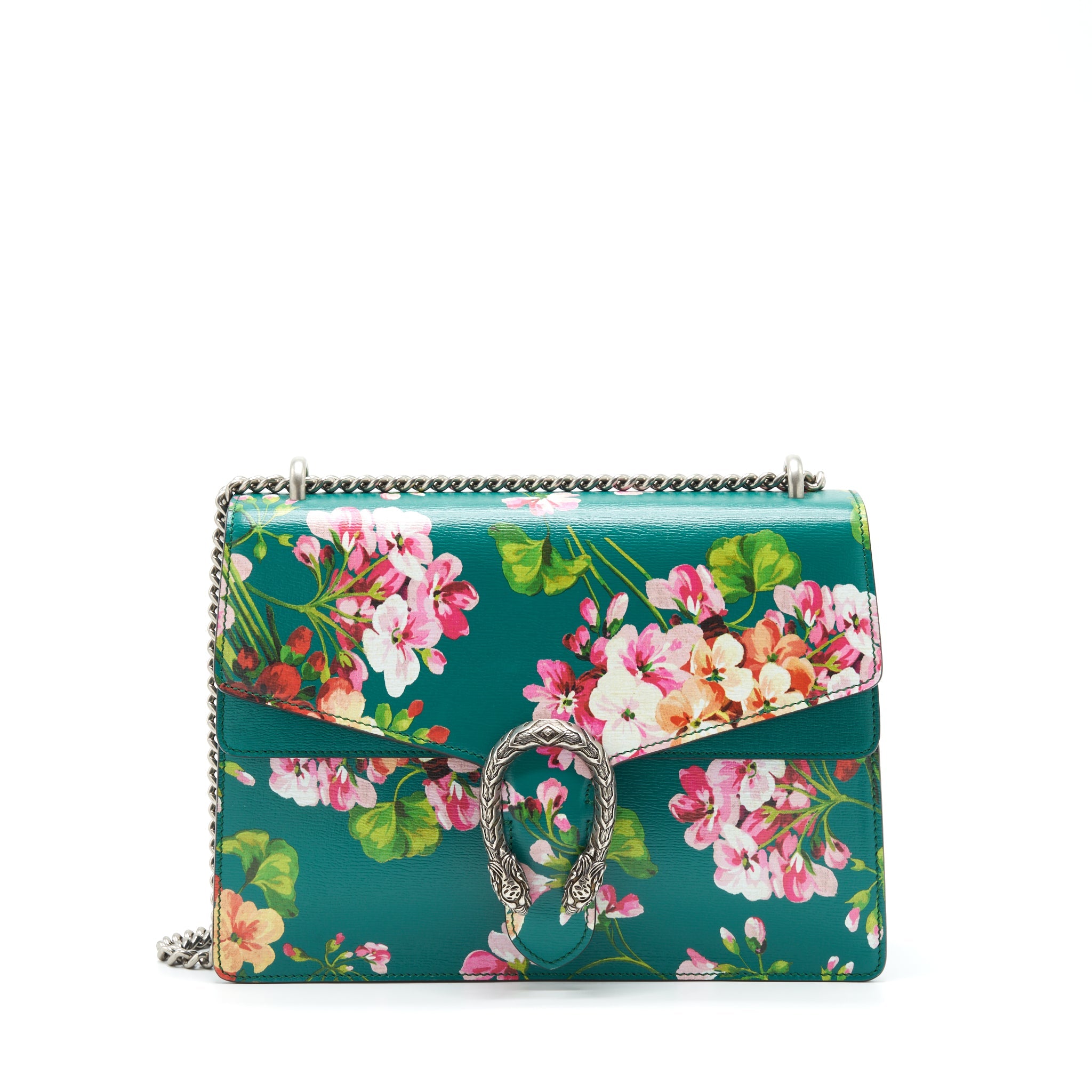 GUCCI DIONYSUS LARGE SHOULDER BAG FLOWER GREEN