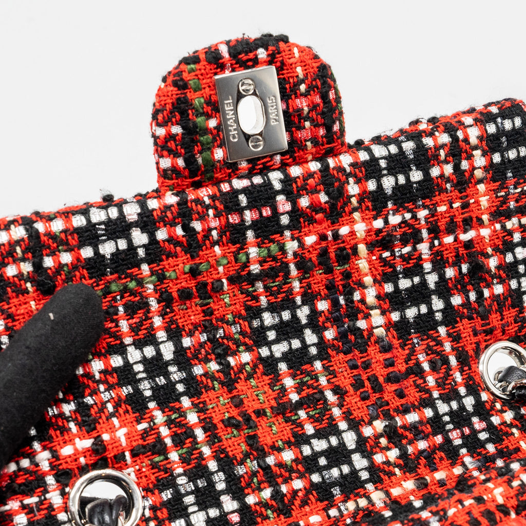 CHANEL MINI RECTANGULAR FLAP BAG TWEED RED / BLACK MULTICOLOUR SHW