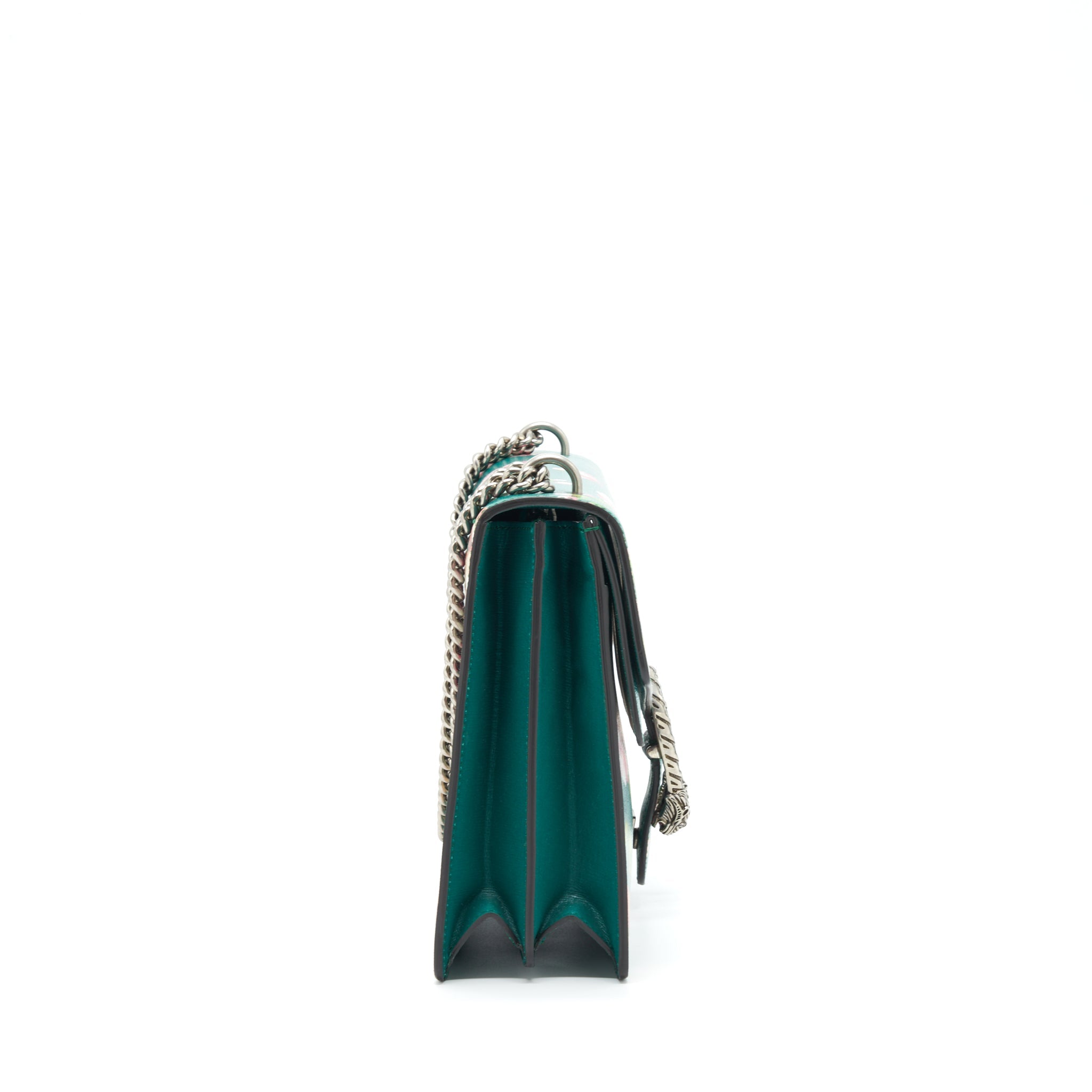 GUCCI DIONYSUS LARGE SHOULDER BAG FLOWER GREEN