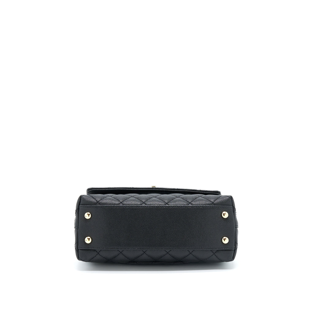 CHANEL SMALL COCO HANDLE CAVIAR BLACK LGHW (MICROCHIP)