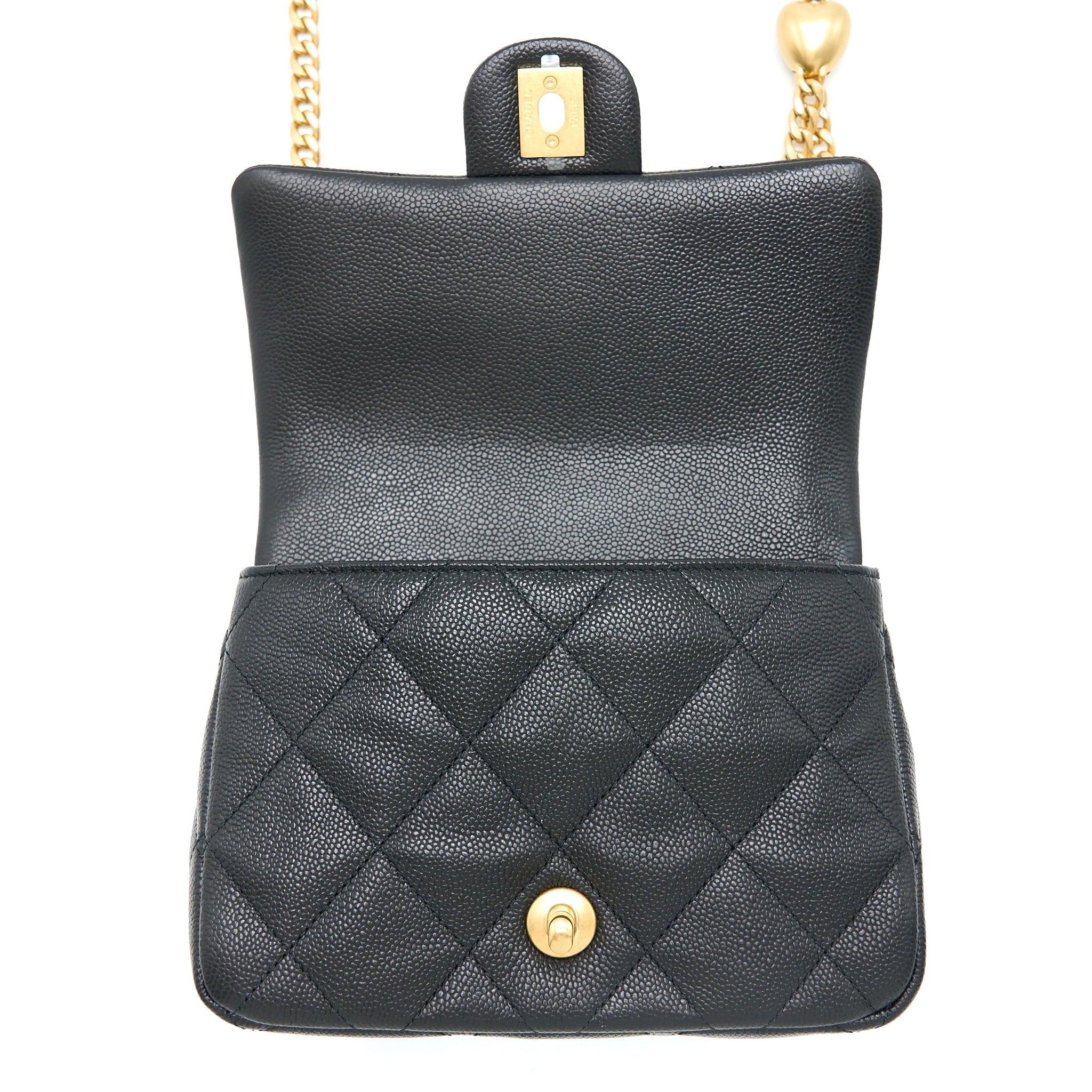CHANEL 23P COCO LOVE FLAP BAG CAVIAR BLACK GHW (MICROCHIP)