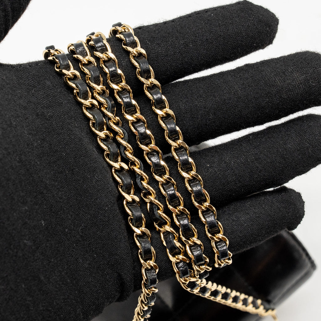 CHANEL CAMELLIA MINI FLAP SHOULDER BAG LAMBSKIN BLACK GHW