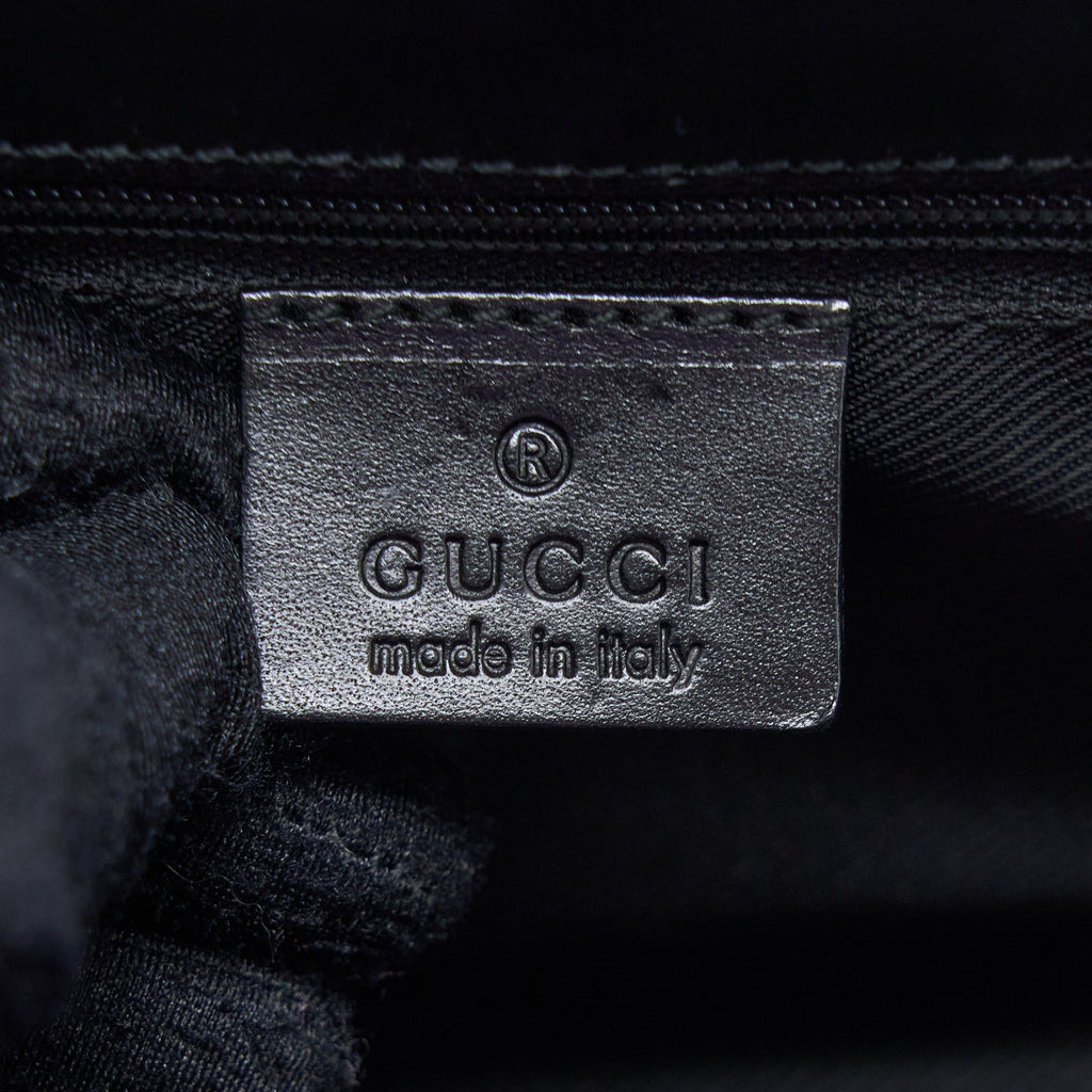 GUCCI VINTAGE JACKIE BAG GG PRINTED CANVAS BLACK GHW