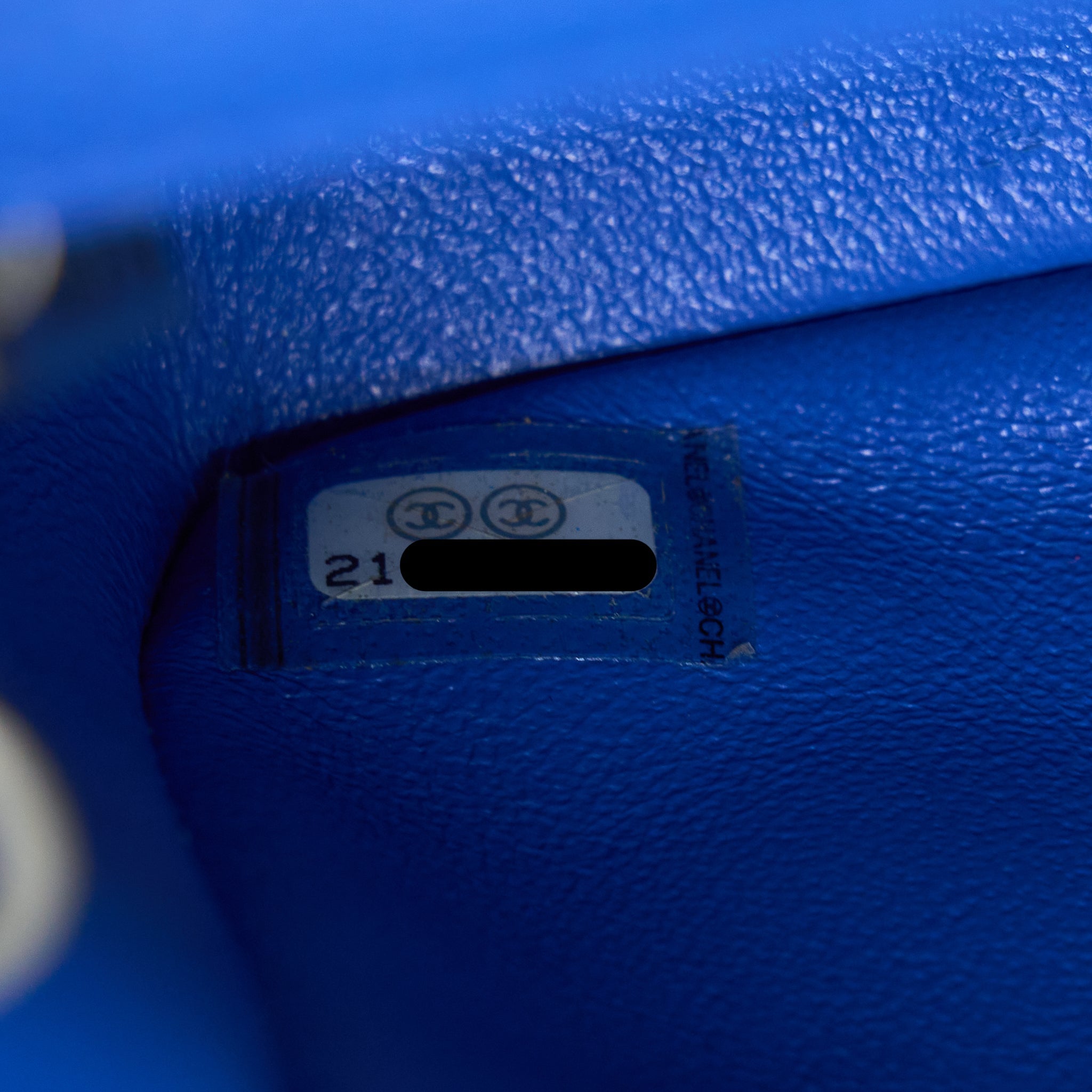 CHANEL MINI RECTANGULAR FLAP BAG CAVIAR BLUE RUTHENIUM HARDWARE