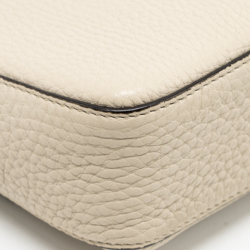 FENDI MINI BAGUETTE BAG CALFSKIN LIGHT BEIGE/GREEN GHW