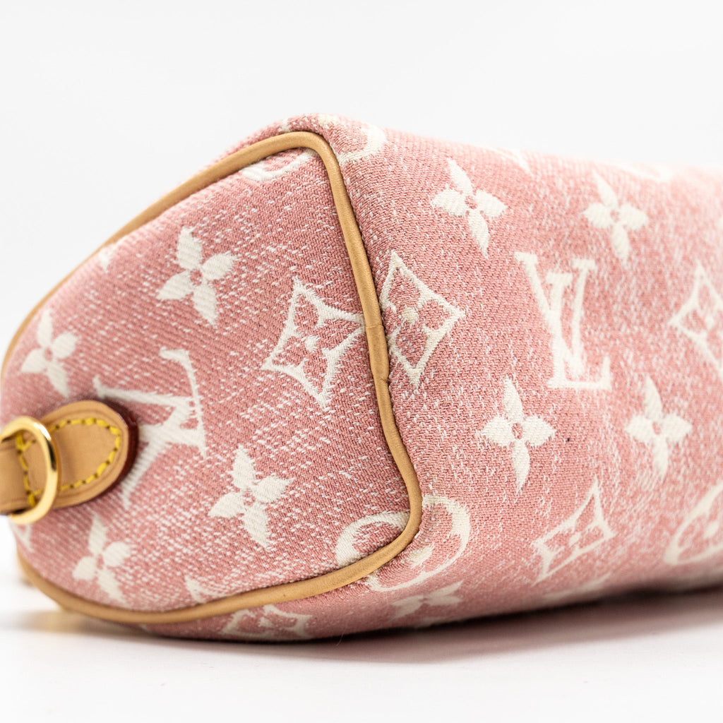 LOUIS VUITTON NANO SPEEDY MONOGRAM JACQUARD DENIM PINK GHW