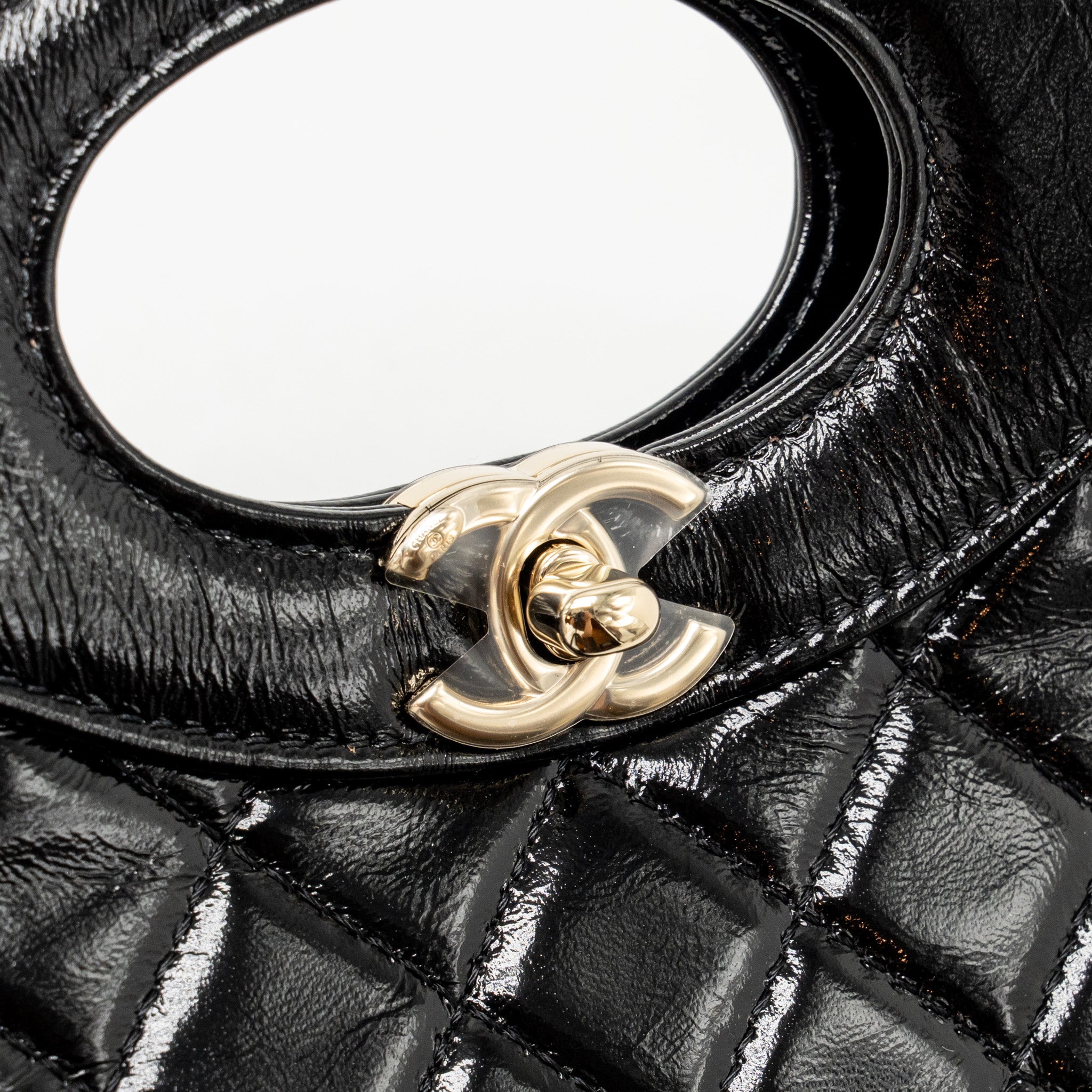 CHANEL MINI 31 BAG SHINY LAMBSKIN BLACK LGHW (MICROCHIP)