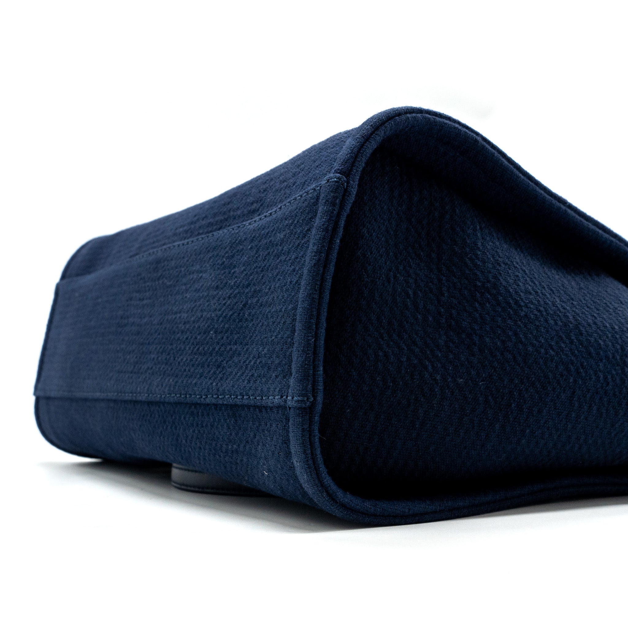 CHANEL DEAUVILLE TOTE BAG CANVAS NAVY SHW(MICROCHIP)