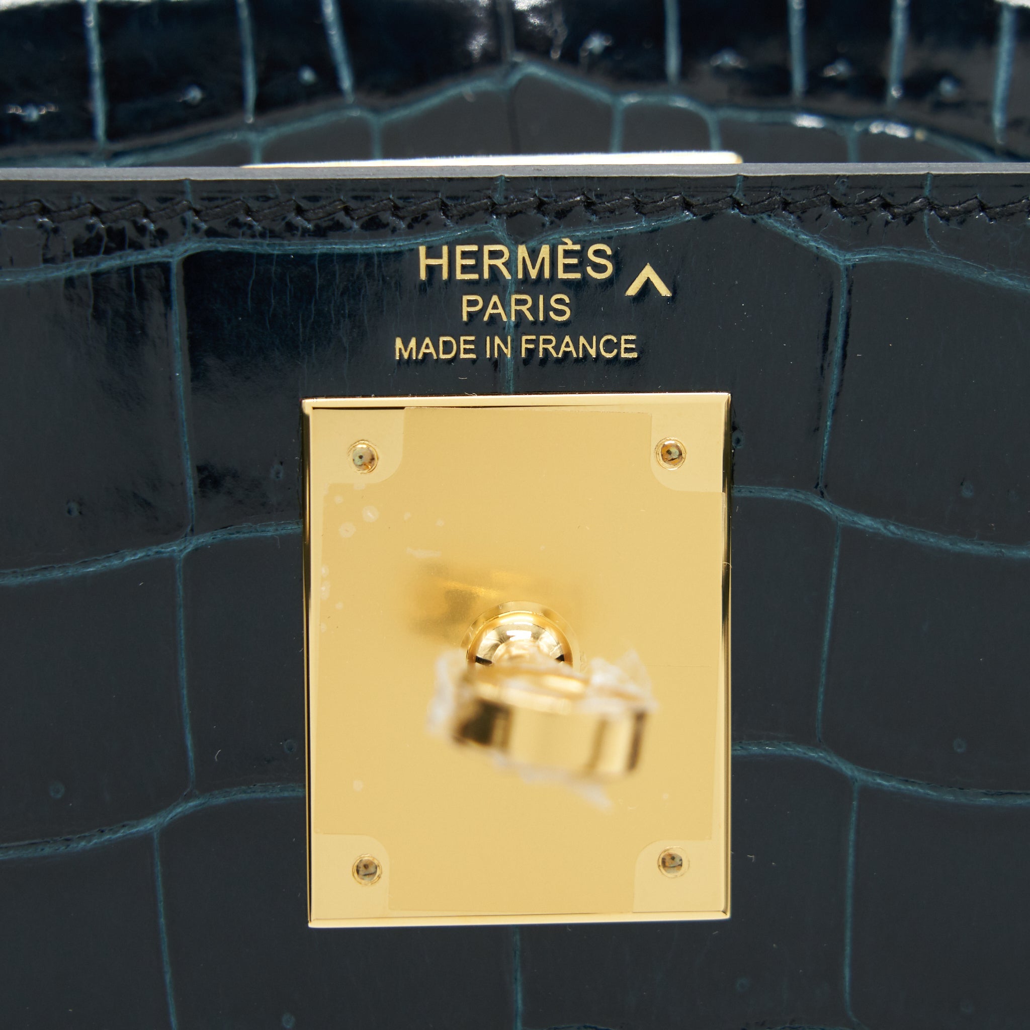 HERMES KELLY28 ALLIGATOR VERT ROSSEAU GHW
