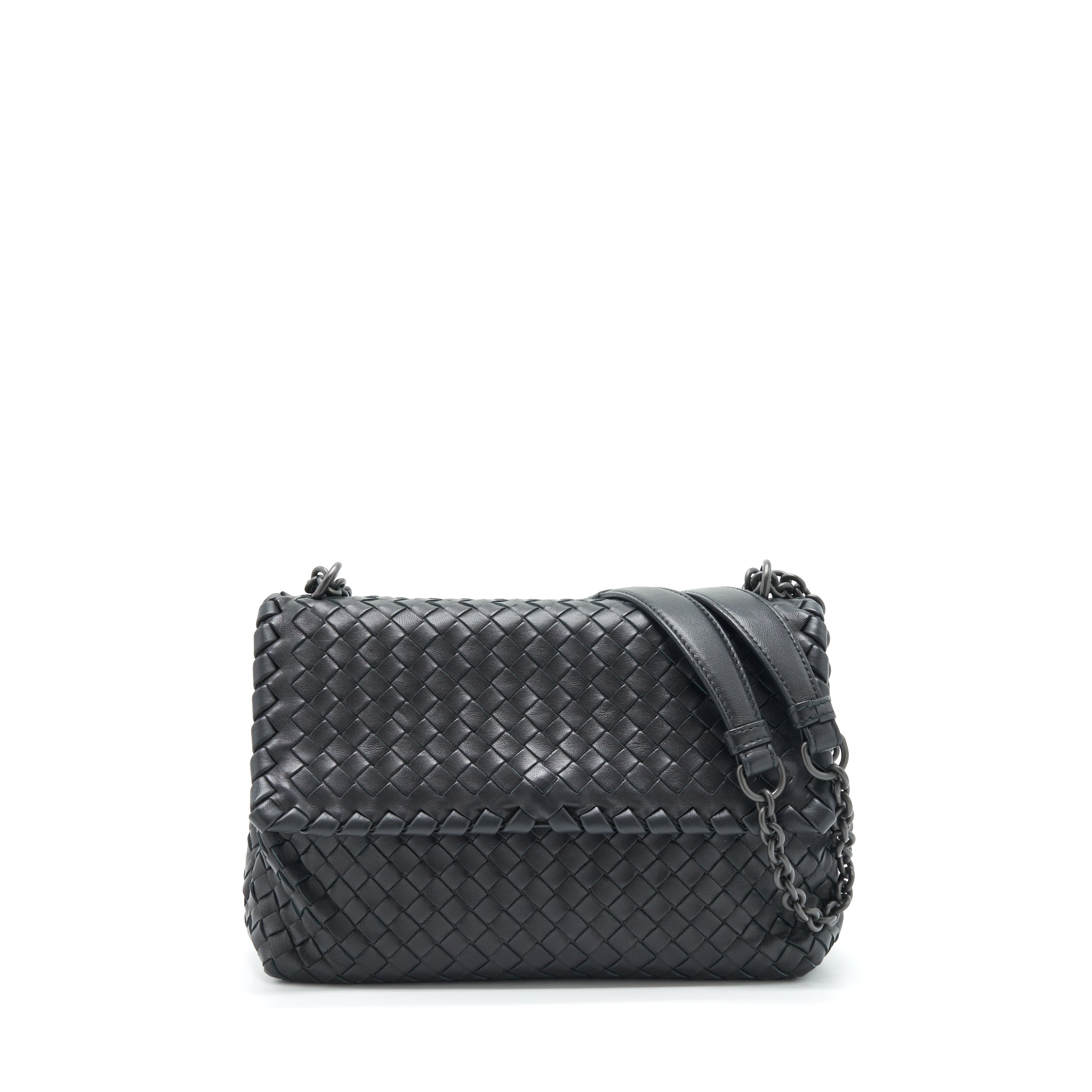 BOTTEGA VENETA OLYMPIA BAG BLACK WITH BLACK HARDWARE