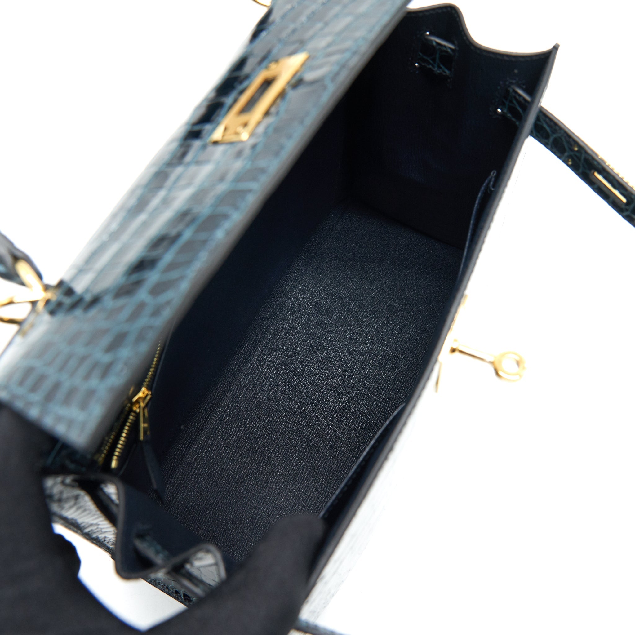 HERMES KELLY28 ALLIGATOR VERT ROSSEAU GHW