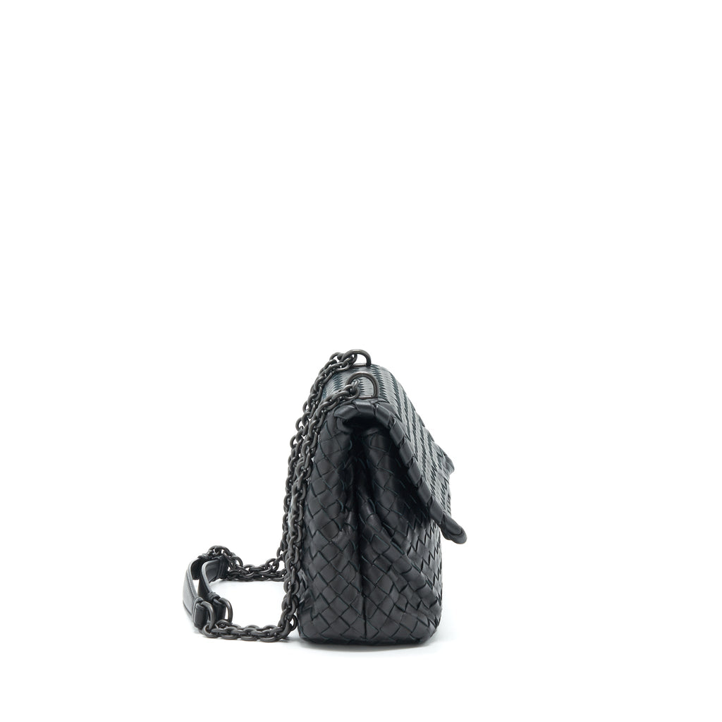 BOTTEGA VENETA OLYMPIA BAG BLACK WITH BLACK HARDWARE