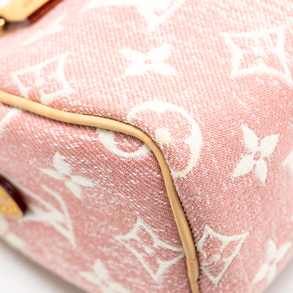 LOUIS VUITTON NANO SPEEDY MONOGRAM JACQUARD DENIM PINK GHW