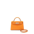 HERMES MINI KELLY Ⅱ VERSO CHEVRE MYSORE SANGUINE / ORANGE SHW