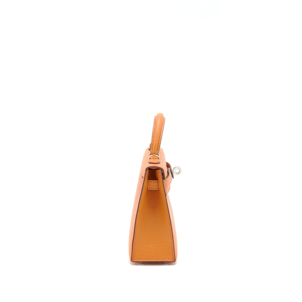HERMES MINI KELLY Ⅱ VERSO CHEVRE MYSORE SANGUINE / ORANGE SHW