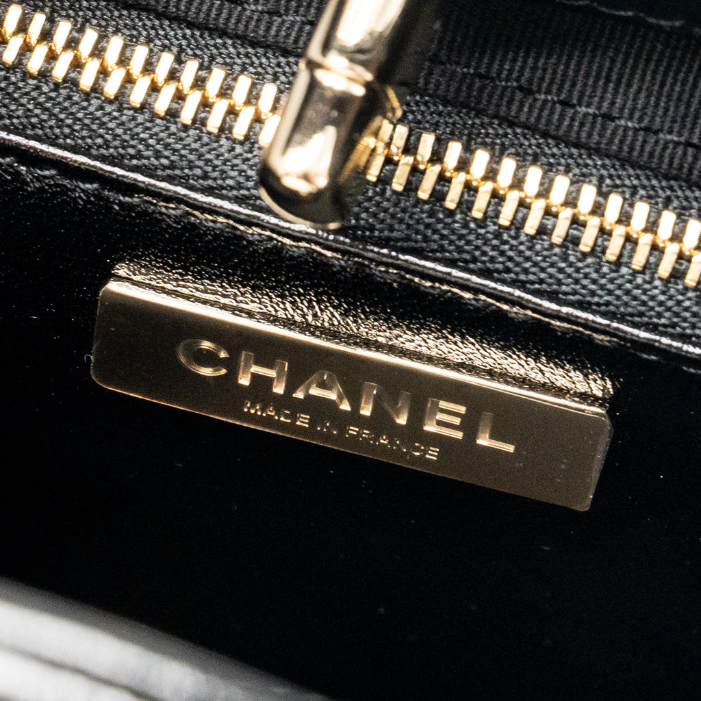 CHANEL MINI 31 BAG SHINY LAMBSKIN BLACK LGHW (MICROCHIP)