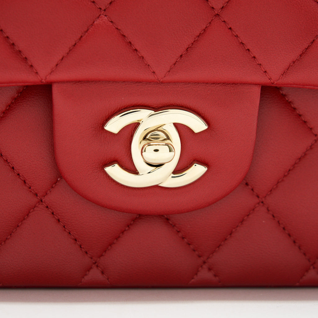 CHANEL MEDIUM CLASSIC DOUBLE FLAP BAG RED LGHW SERIAL29
