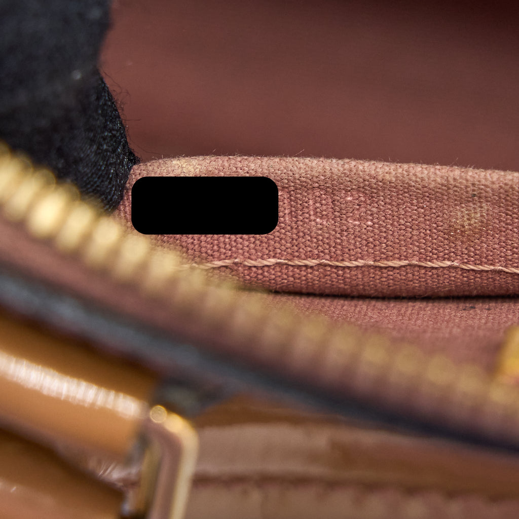 LOUIS VUITTON ALMA BB PATENT DARK BEIGE GHW