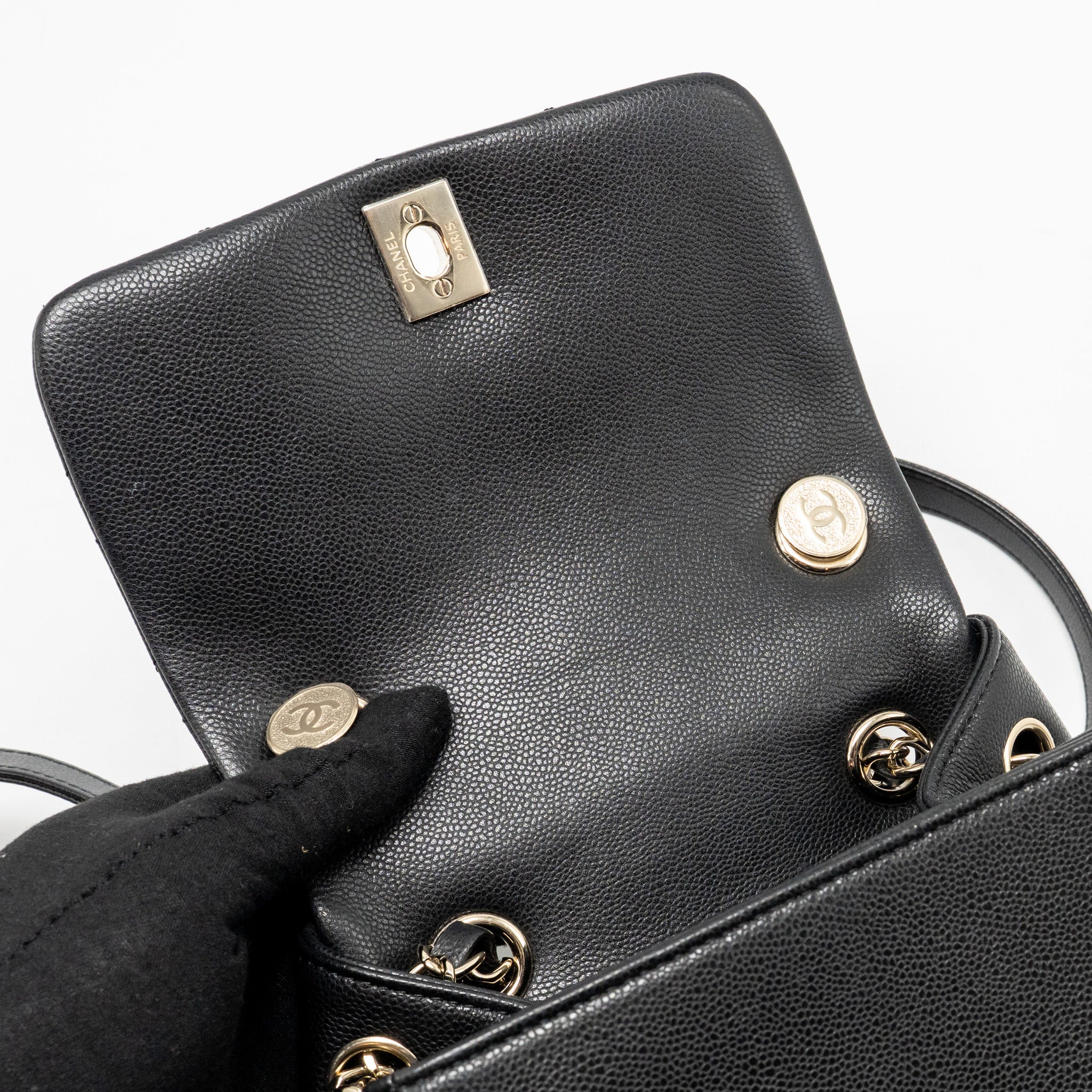 CHANEL TRIPLE POCKET BACKPACK CAVIAR BLACK LGHW (MICROCHIP)