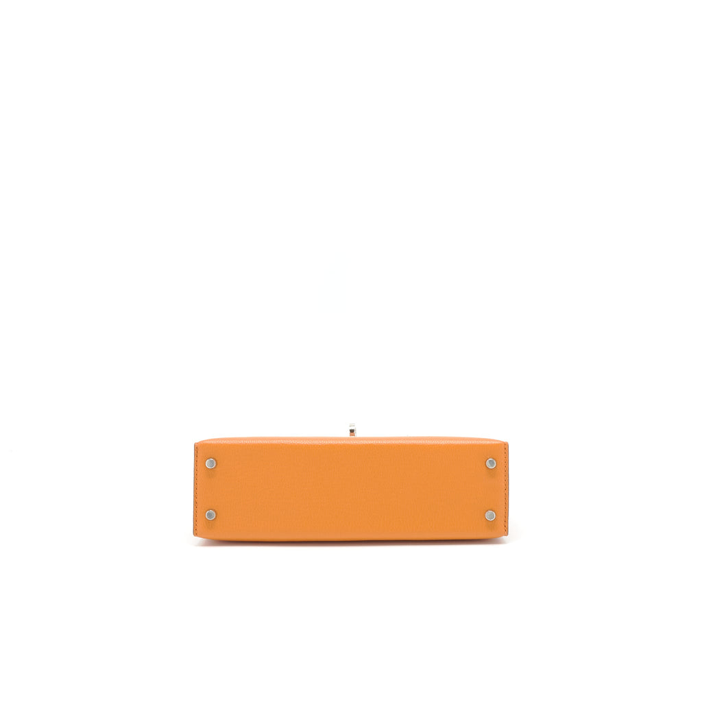 HERMES MINI KELLY Ⅱ VERSO CHEVRE MYSORE SANGUINE / ORANGE SHW
