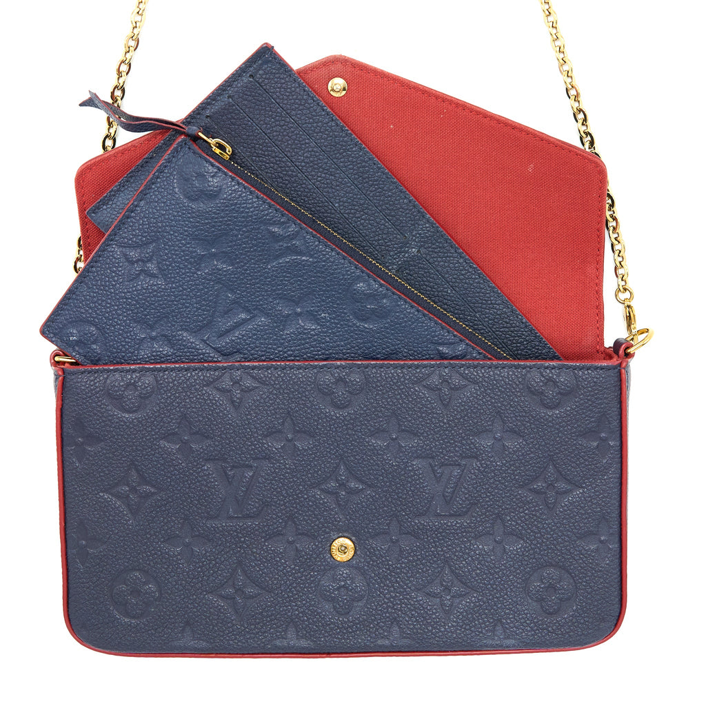 LOUIS VUITTON FELICIE POCHETTE MONOGRAM EMPREINTE NAVY GHW