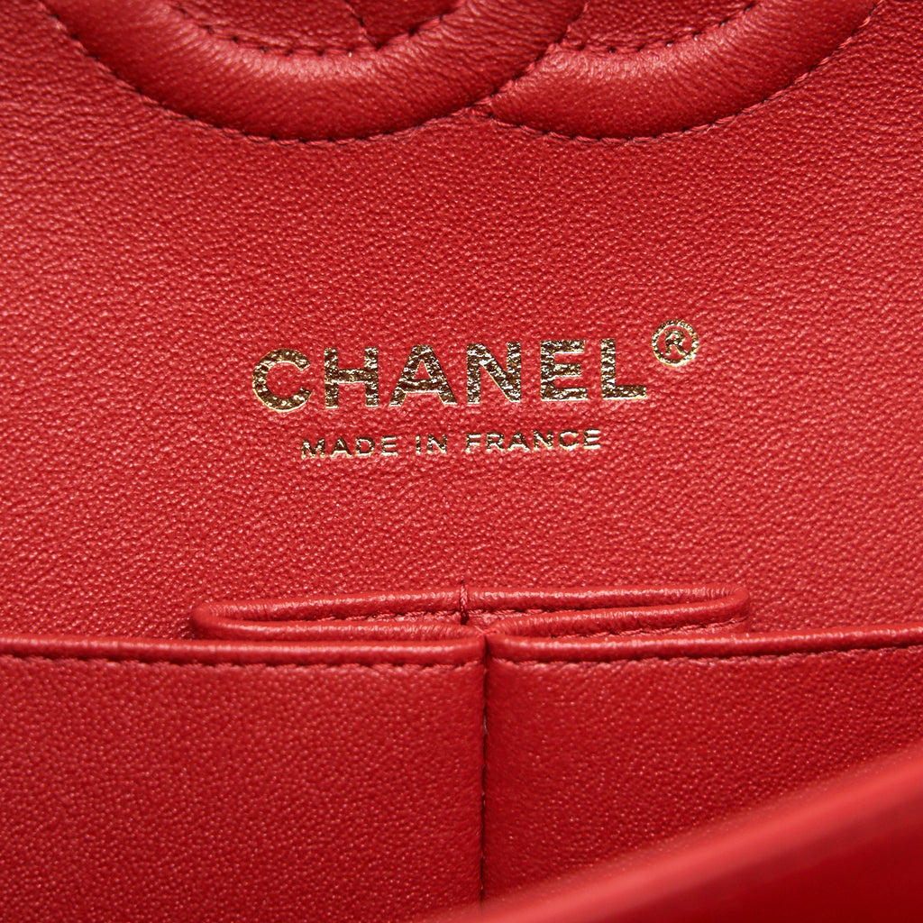 CHANEL MEDIUM CLASSIC DOUBLE FLAP BAG RED LGHW SERIAL29