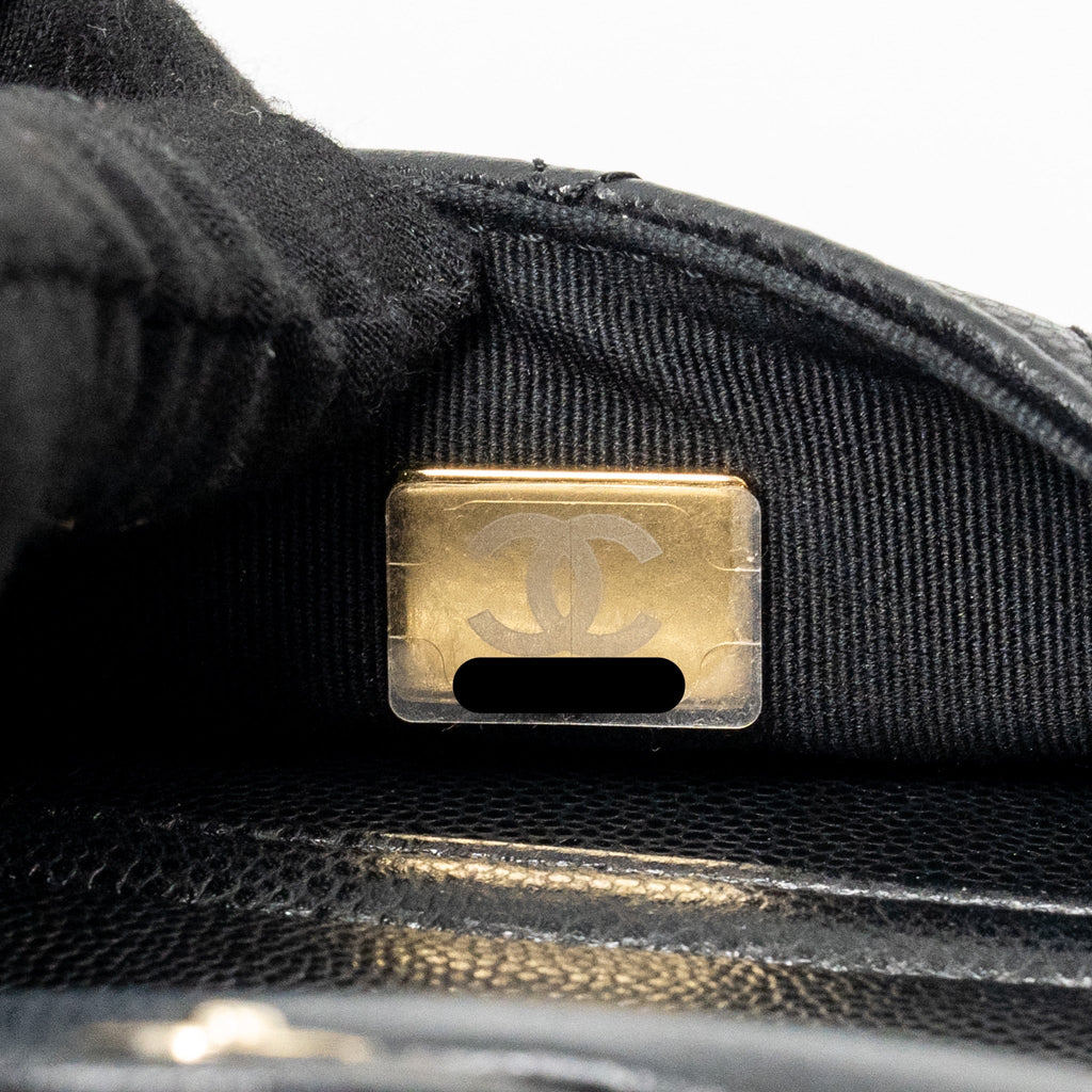 CHANEL TRIPLE POCKET BACKPACK CAVIAR BLACK LGHW (MICROCHIP)