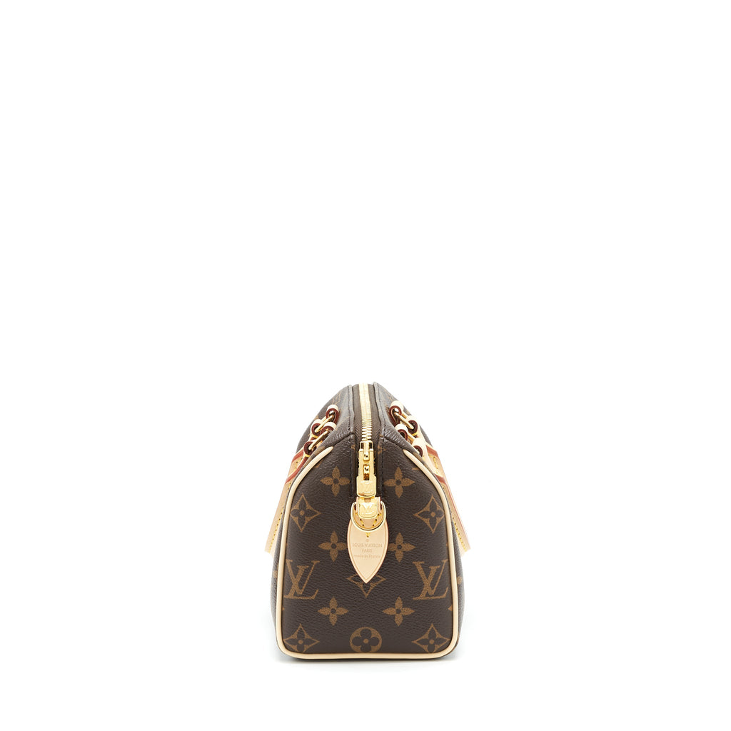 LOUIS VUITTON SPEEDY BANDOULIERE 20 MONOGRAM CANVAS/BLACK MULTICOLOUR STRAP