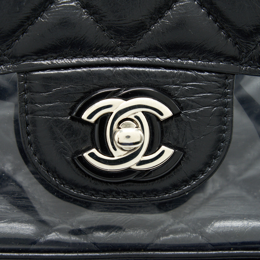 CHANEL TRANSPARENT BACK PACK PVC/LEATHER BACKPACK