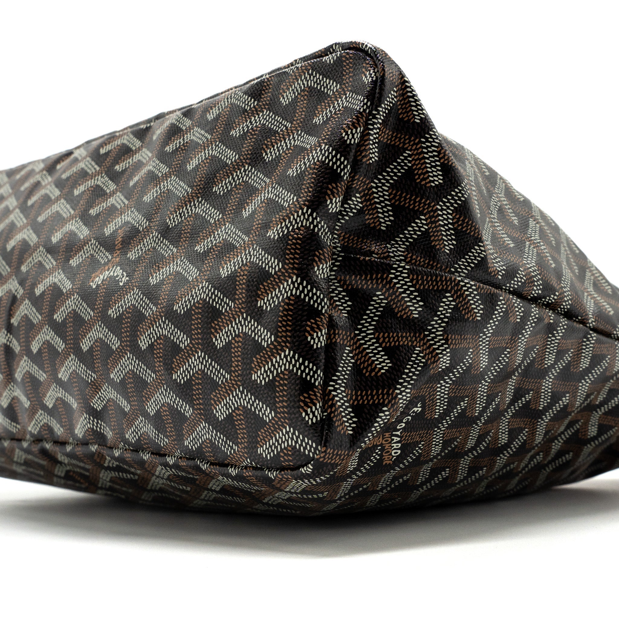 GOYARD BOHEME HOBO BAG CANVAS/ CALFSKIN BLACK/ TAN SHW WITH NECESSAIRE BAG ECRU