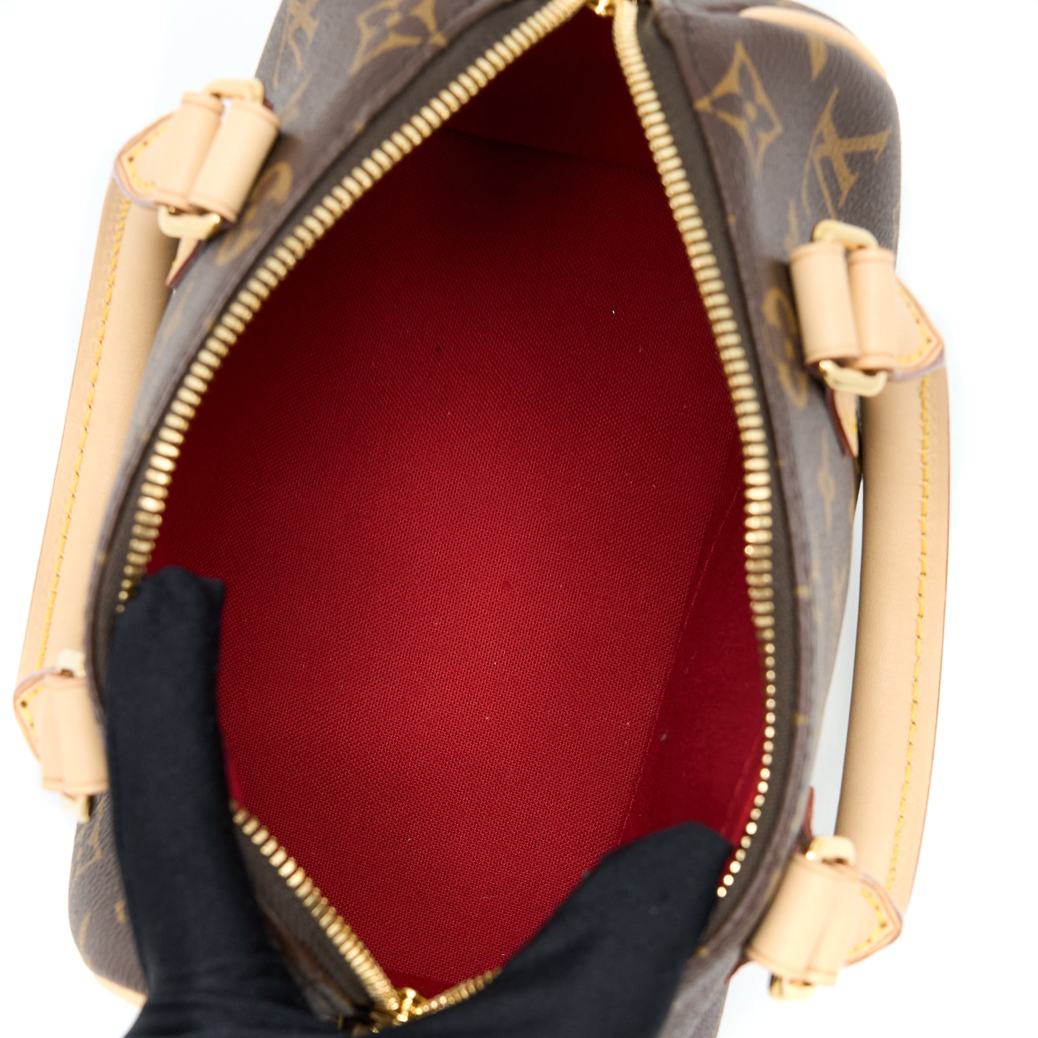LOUIS VUITTON SPEEDY BANDOULIERE 20 MONOGRAM CANVAS FUCHSIA STRAP GHW