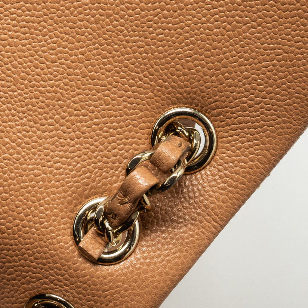 CHANEL TRIPLE PACK BACKPACK CAVIAR CARAMEL LGHW (MICROCHIP)
