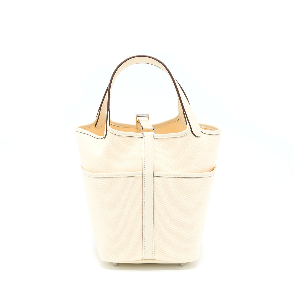 HERMES PICOTIN CARGO 18 SWIFT/TOILE CANVAS ECRU NATA SHW