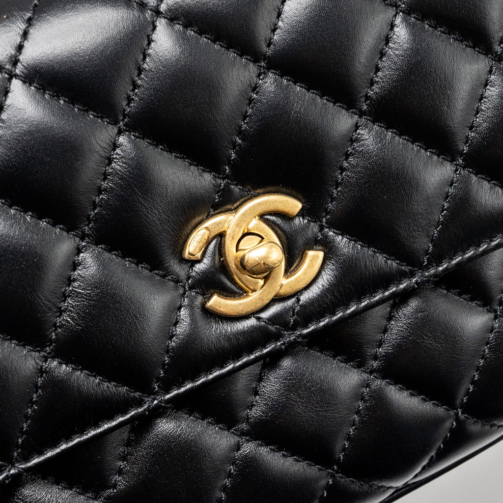 CHANEL SMALL COCO HANDLE LIMITED EDITION SMOOTH CALFSKIN BLACK GHW(MICROCHIP)