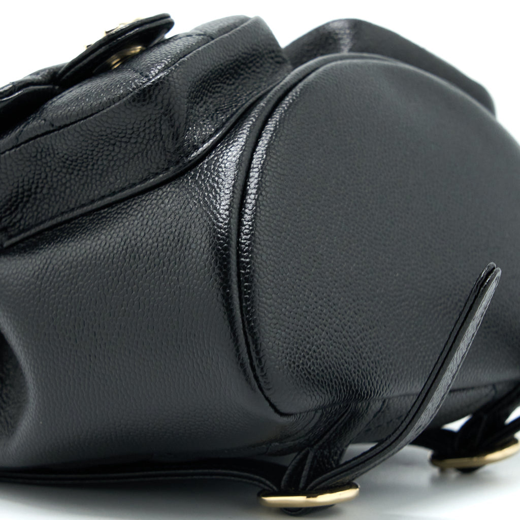CHANEL 23P MINI TRIPLE PACK BACKPACK CAVIAR BLACK LGHW (MICROCHIP)