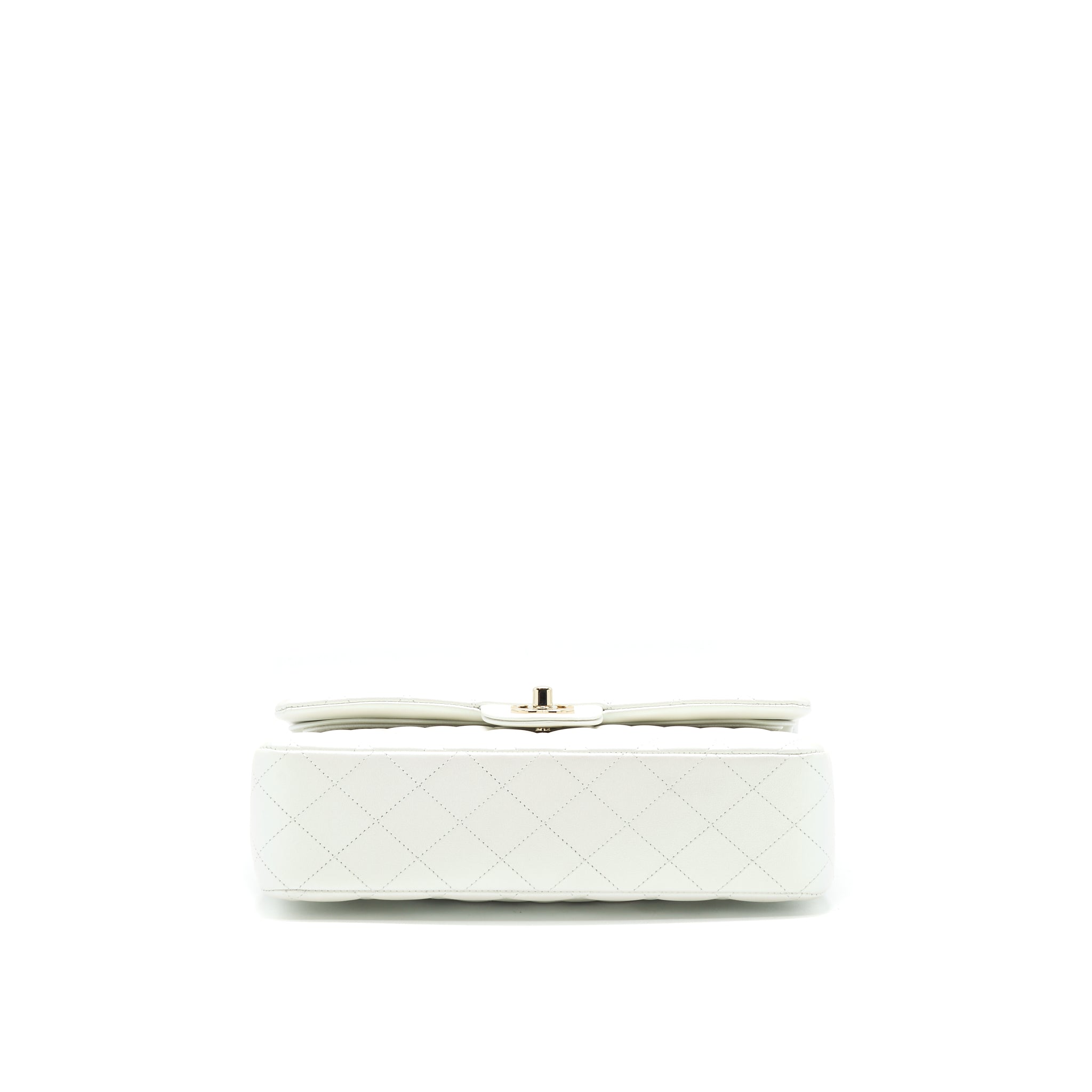 CHANEL MEDIUM S21 IRIDESCENT WHITE CLASSIC BAG