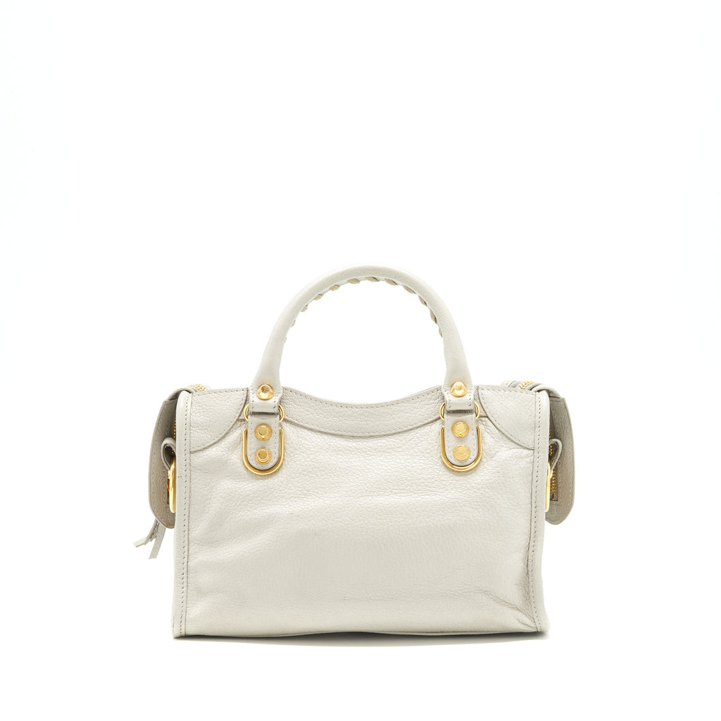 BALENCIAGA EDGED MINI CITY BAG LIGHT GREY GHW