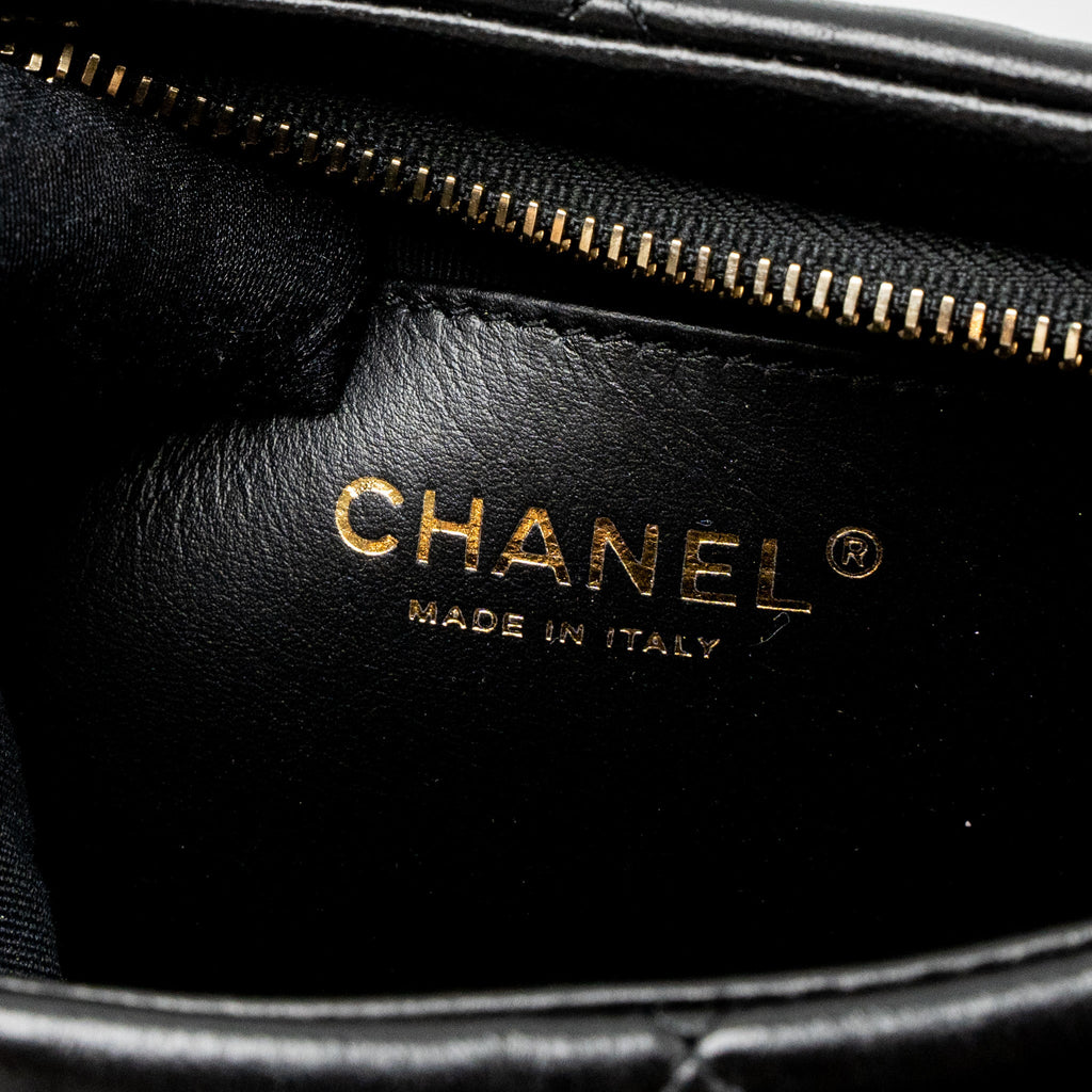 CHANEL 22K HOBO SHOULDER BAG LAMBSKIN BLACK BRUSHED GHW (MICROCHIP)