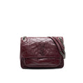 SAINT LAURENT MEDIUM NIKI SHINNY LEATHER BURGUNDY