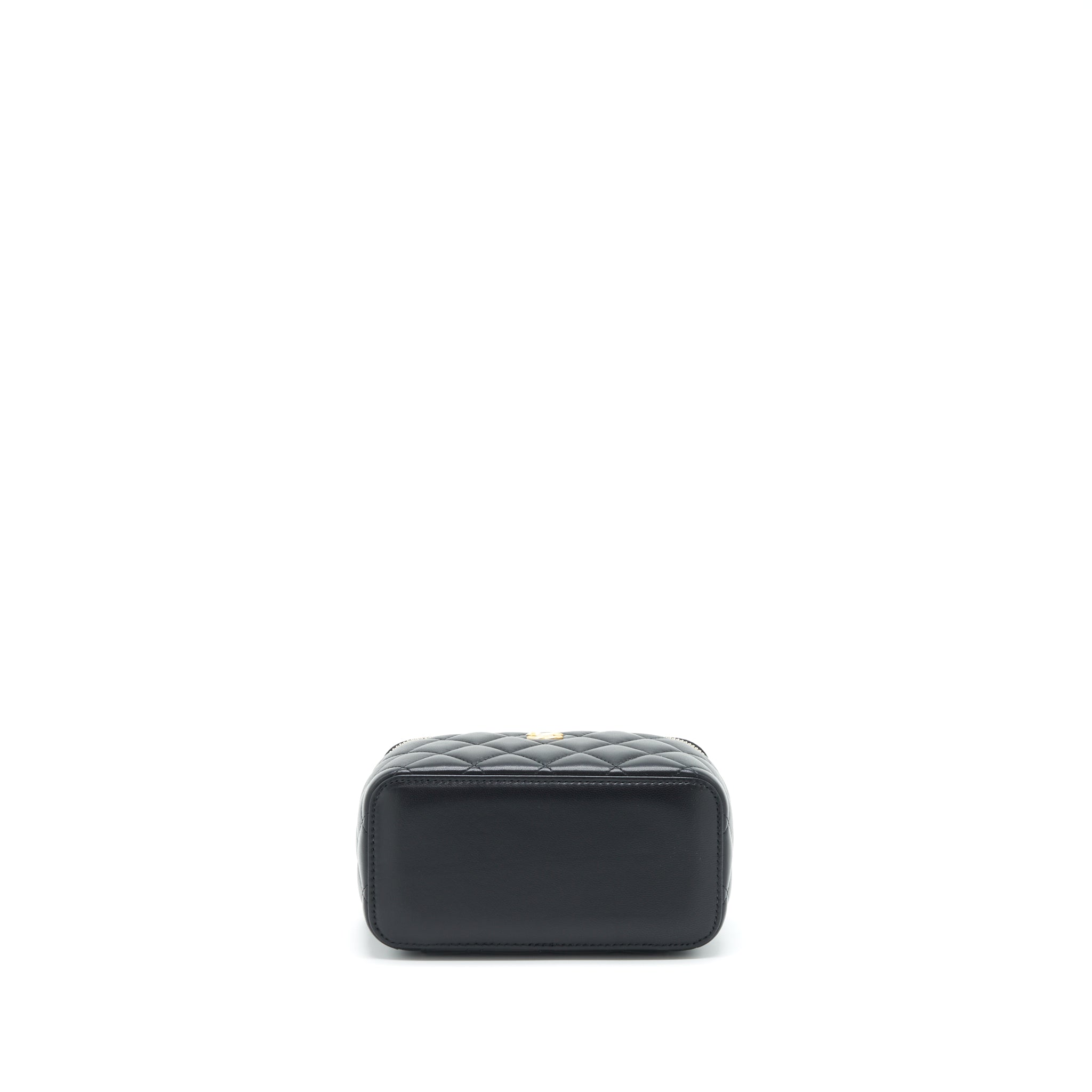 CHANEL 22S PEARL CRUSH LONG VANITY WITH CHAIN LAMBSKIN BLACK GHW